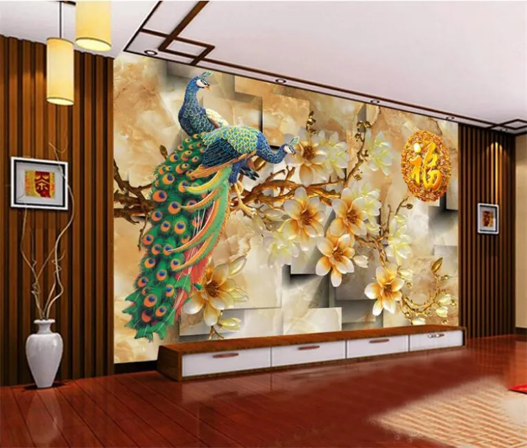 Custom 3D photo wallpaper 3D flower mural hotel lobby TV sofa background wall peacock jade carving 3D European wallpaper mural
Custom 3D photo wallpaper 3D flower mural hotel lobby TV sofa background wall peacock jade carving 3D European wallpaper mural