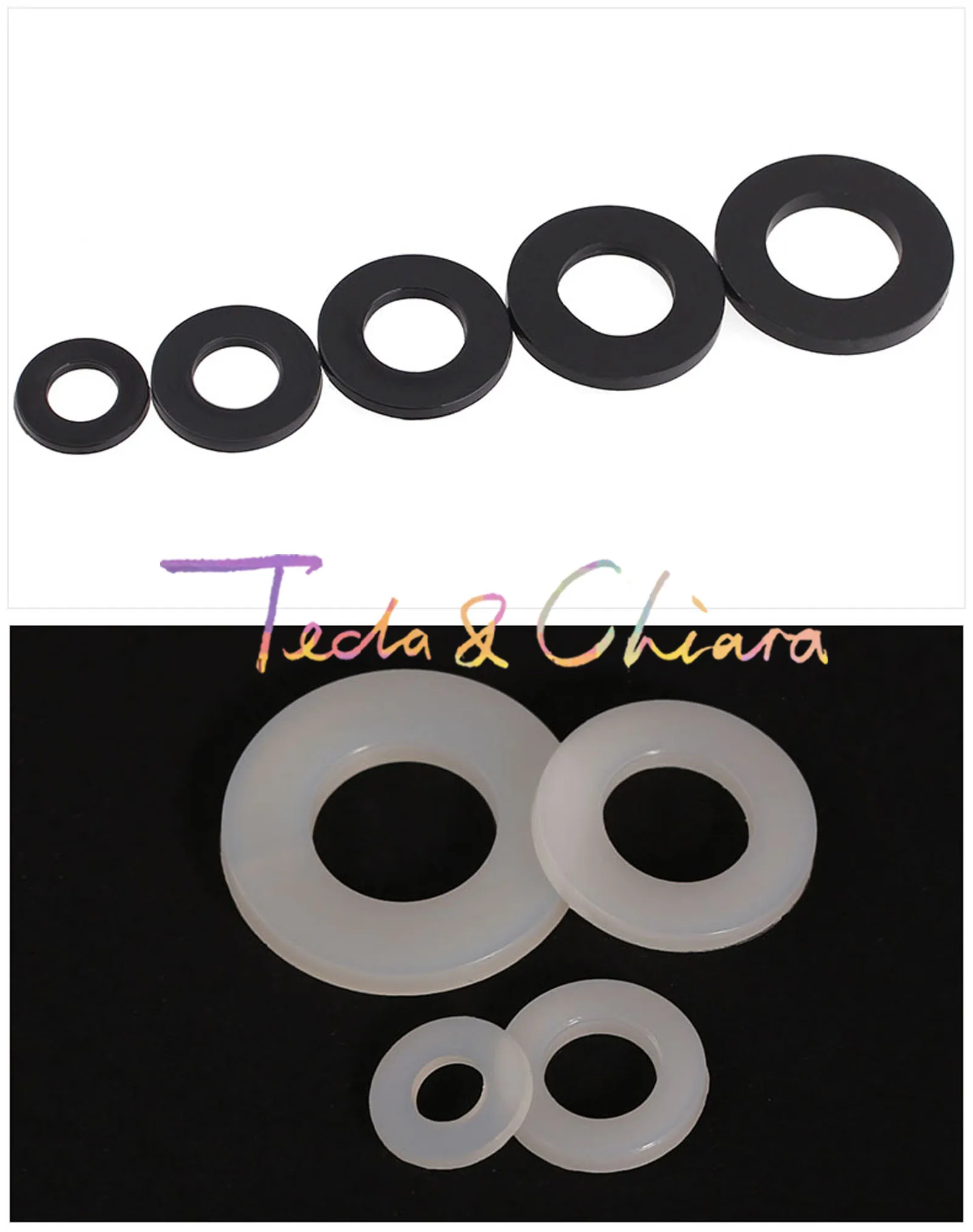 50Pcs M4 x 9mm x 1mm M4x9x1 New White Black Nylon Flat Washer Plastic Insulation Plain Ring Gasket *
50Pcs M4 x 9mm x 1mm M4x9x1 New White Black Nylon Flat Washer Plastic Insulation Plain Ring Gasket *