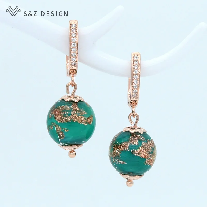 S&Z DESIGN Vintage Handmade Coloured Glaze Dangle Earrings For Women Wedding 585 Rose Gold Color Chinese Style Jewelry
S&Z DESIGN Vintage Handmade Coloured Glaze Dangle Earrings For Women Wedding 585 Rose Gold Color Chinese Style Jewelry