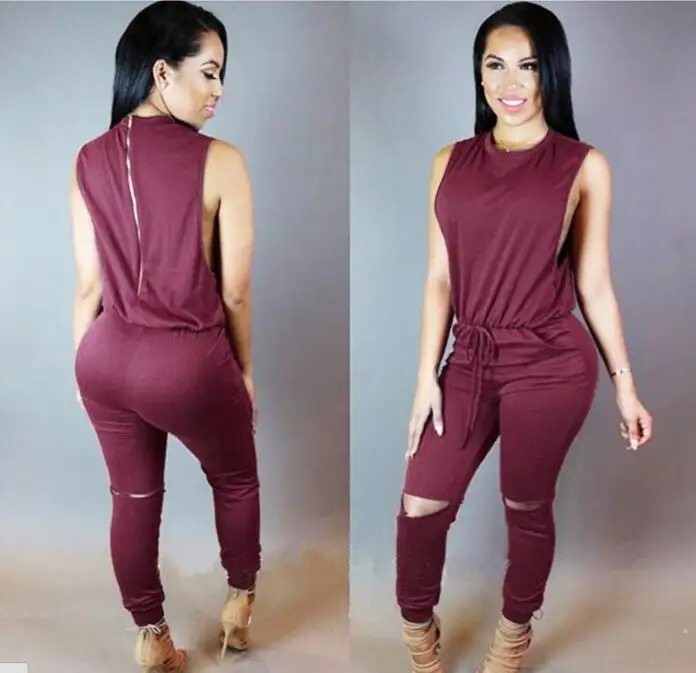 2019 Summer Sexy Women Jumpsuits Sleeveless Drawstring Hollowed-out Sexy Jumpsuits
2019 Summer Sexy Women Jumpsuits Sleeveless Drawstring Hollowed-out Sexy Jumpsuits