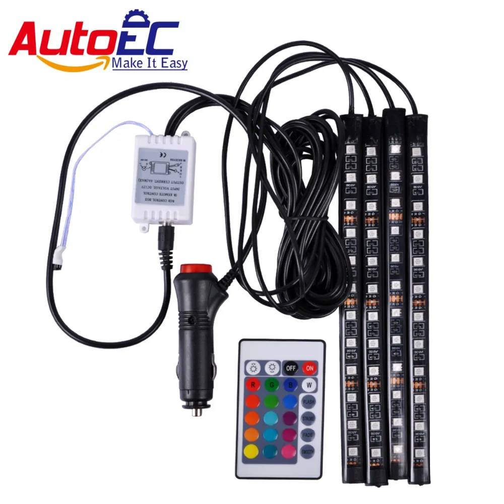Автомобильная светодиодная лента AutoEC, 12SMD 5050 RGB, беспроводная гибкая светодиодная лента с управлением музыкой, украшение для стайлинга автомобиля
Автомобильная светодиодная лента AutoEC, 12SMD 5050 RGB, беспроводная гибкая светодиодная лента с управлением музыкой, украшение для стайлинга автомобиля