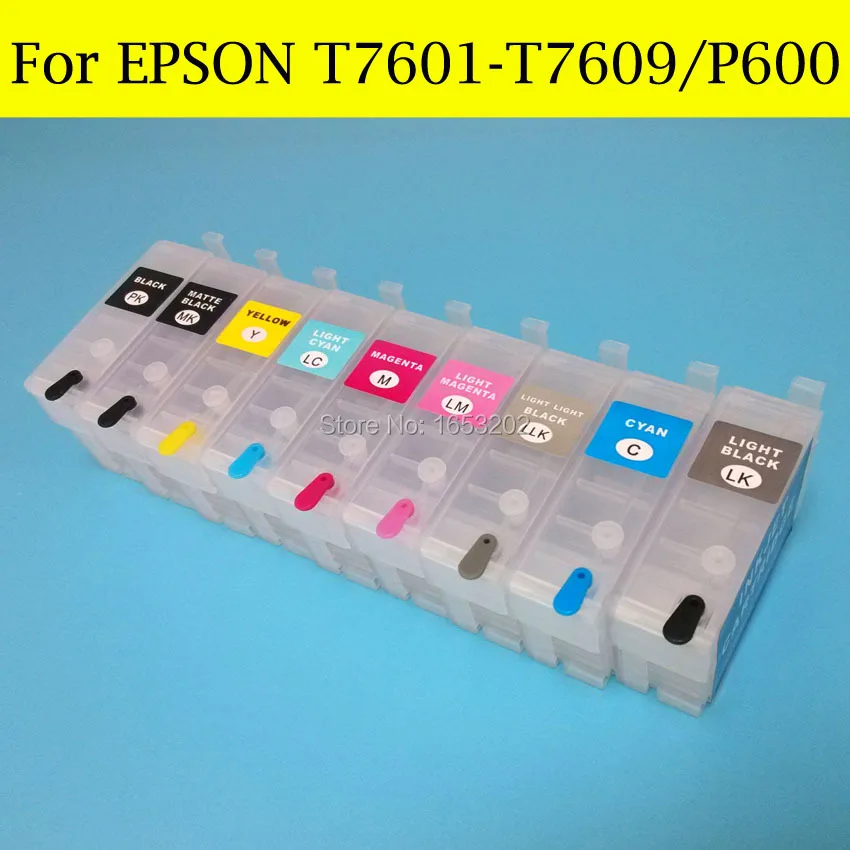 9 Color P600 Ink Cartridge T7601-T7609/T760 With ARC Chip For Epson Surecolor P600 SC-P600 Printer
9 Color P600 Ink Cartridge T7601-T7609/T760 With ARC Chip For Epson Surecolor P600 SC-P600 Printer