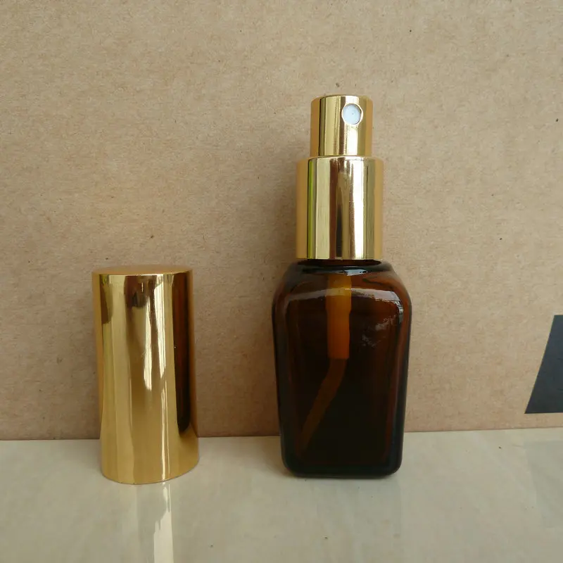 25ml brown/amber square Glass perfume Bottle With aluminum shiny gold mist sprayer. perfume atomizer bottle container
25ml brown/amber square Glass perfume Bottle With aluminum shiny gold mist sprayer. perfume atomizer bottle container