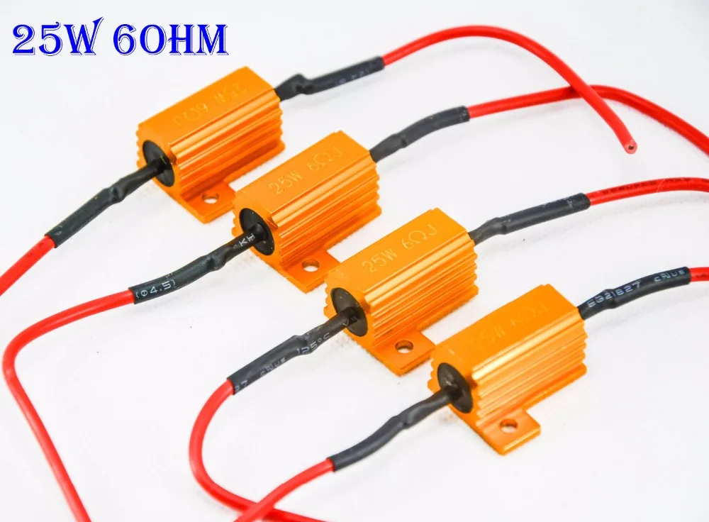 4PCS 25W 6ohm Gold Fuse LED Bulbs High Power Fog Turn Brake Signal Load Resistor Wiring Canbus No Error Fix Flash Blink Hyper
4PCS 25W 6ohm Gold Fuse LED Bulbs High Power Fog Turn Brake Signal Load Resistor Wiring Canbus No Error Fix Flash Blink Hyper