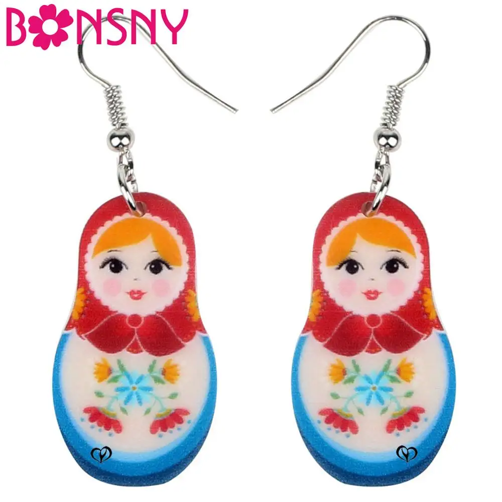 Bonsny Acrylic Gorgeous Elegant Russian Doll Earrings Dangle Drop Fashion Jewelry For Women Girls Lovers Charm Gift Decoration
Bonsny Acrylic Gorgeous Elegant Russian Doll Earrings Dangle Drop Fashion Jewelry For Women Girls Lovers Charm Gift Decoration