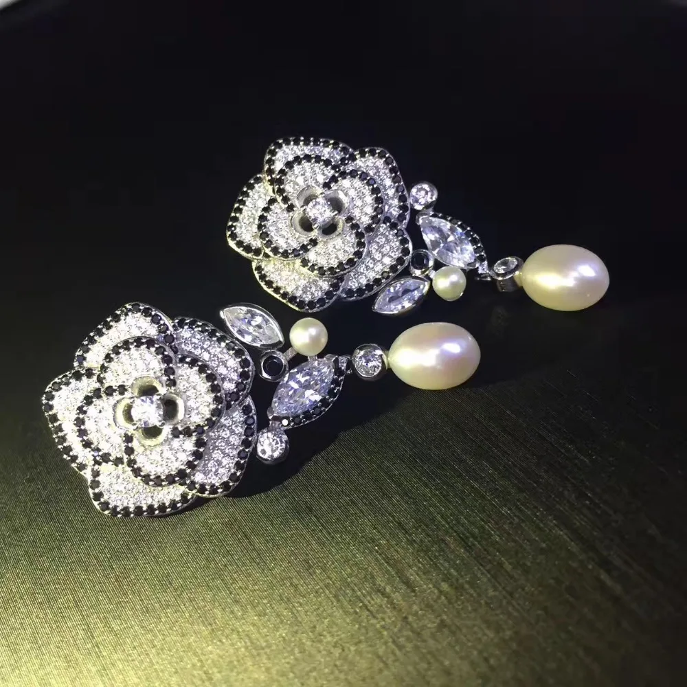 natural fresh water drop earring 925 sterling silver with cubic zircon flower drop earring fashion women jewelry free shipping
natural fresh water drop earring 925 sterling silver with cubic zircon flower drop earring fashion women jewelry free shipping