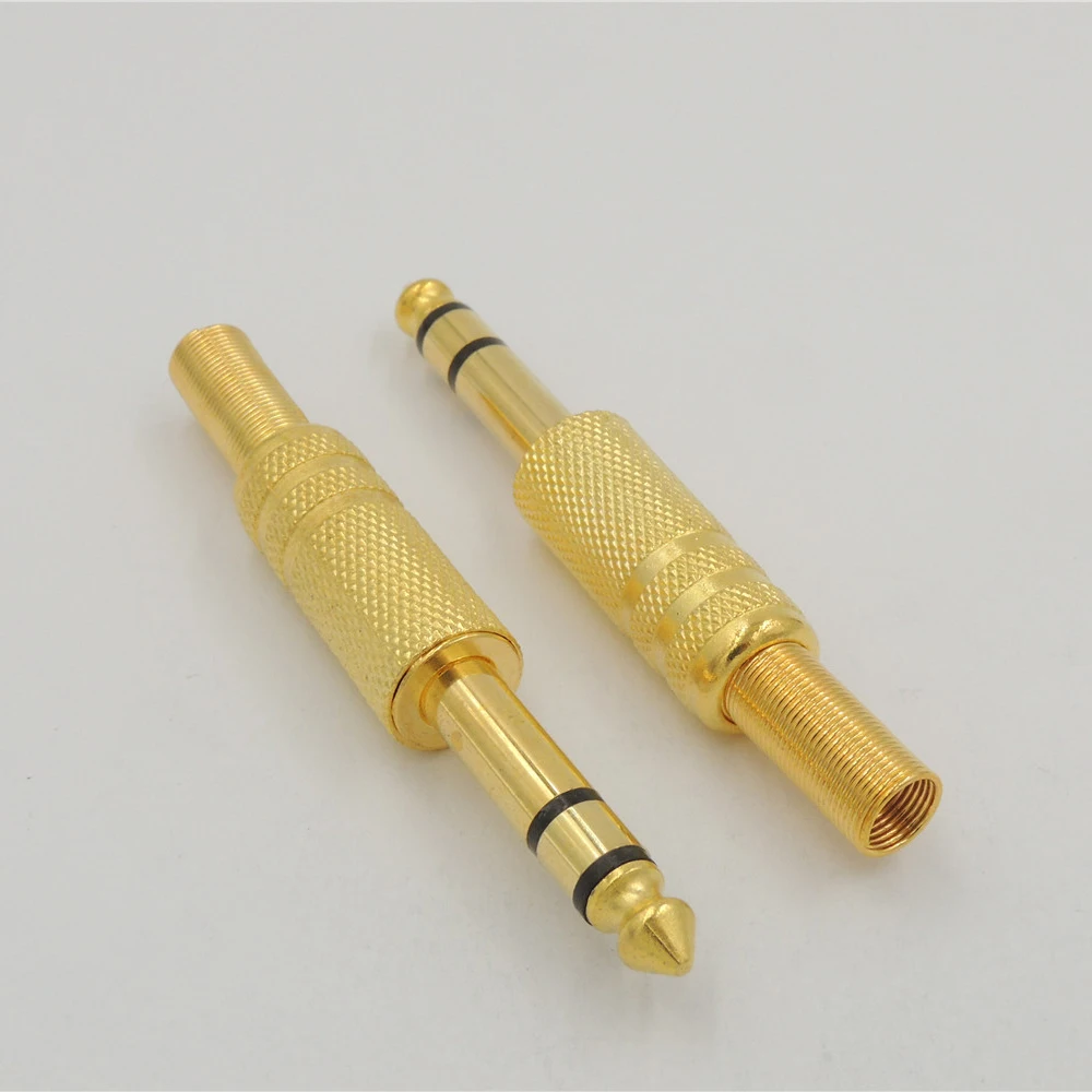 50PCS Gold Plated audio jack 6.35mm 1/4 inch male plug Stereo adapter Audio connector solder with
50PCS Gold Plated audio jack 6.35mm 1/4 inch male plug Stereo adapter Audio connector solder with