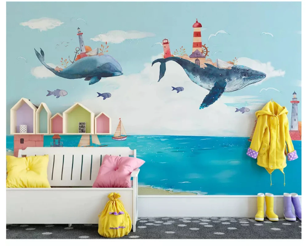 beibehang papel de parede 3d Custom Nordic Creative Watercolor Mediterranean Ocean Whale Children Room Personality Wallpaper
beibehang papel de parede 3d Custom Nordic Creative Watercolor Mediterranean Ocean Whale Children Room Personality Wallpaper