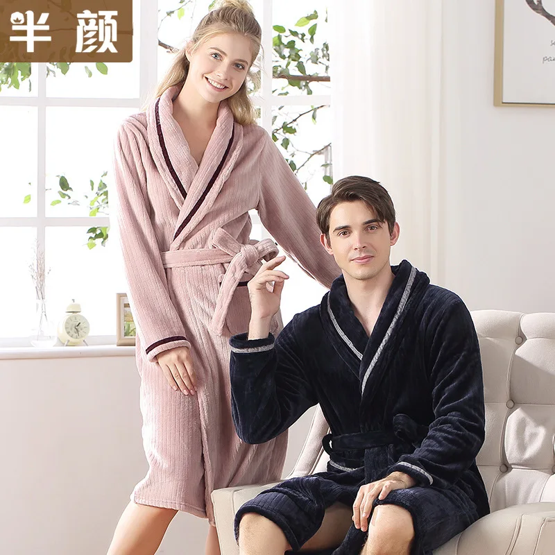 Lady Winter Warm Flannel Robe Girls Thickened Flannel Bathrobe Couples Sleeprobe Men's Sleepdress Mink Velvet Homewear B-2143
Lady Winter Warm Flannel Robe Girls Thickened Flannel Bathrobe Couples Sleeprobe Men's Sleepdress Mink Velvet Homewear B-2143