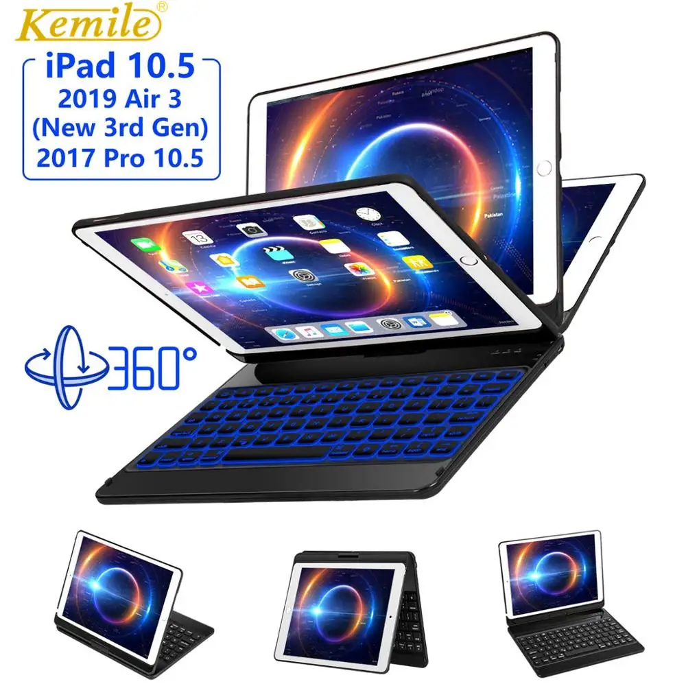 Case Keyboard For iPad Air 3 10.5 2019 Rotate Wireless Bluetooth Backlit Keyboard Cover For iPad Air 3 10.5 funda Pro 10.5 Case
Case Keyboard For iPad Air 3 10.5 2019 Rotate Wireless Bluetooth Backlit Keyboard Cover For iPad Air 3 10.5 funda Pro 10.5 Case