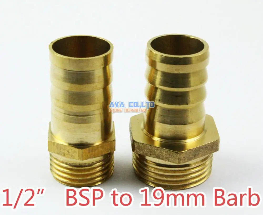 5 Pieces Brass Male 1/2" BSP to 19mm Barb Hose Tail Fitting Fuel Air Gas Water Hose Connector Coupler
5 Pieces Brass Male 1/2" BSP to 19mm Barb Hose Tail Fitting Fuel Air Gas Water Hose Connector Coupler