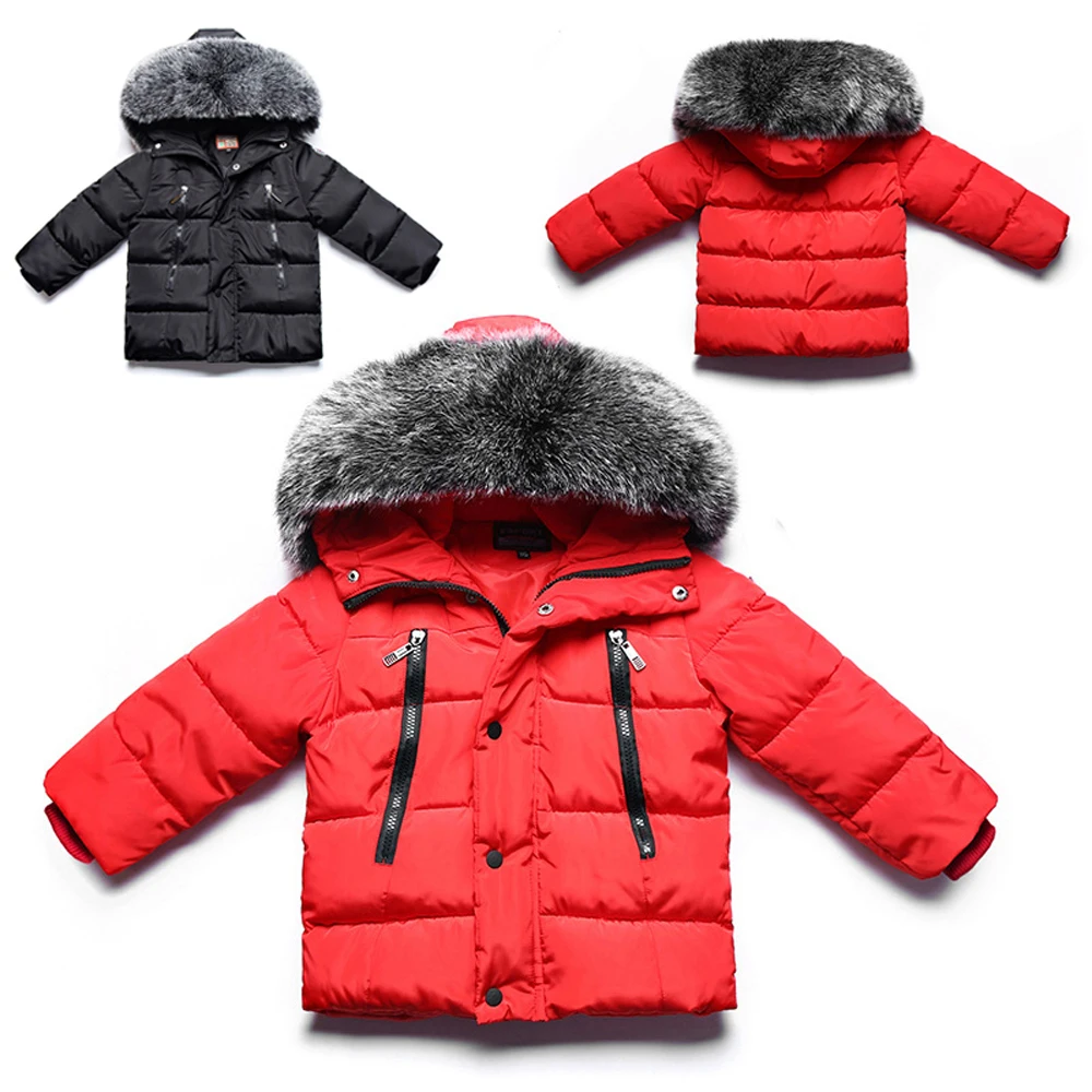 Kids Boys Faux Fur Collar Hooded Parkas Coat Cotton Padded Thicken Warm Jackets Children Solid Winter Outwear Baby Puffer Coat
Kids Boys Faux Fur Collar Hooded Parkas Coat Cotton Padded Thicken Warm Jackets Children Solid Winter Outwear Baby Puffer Coat