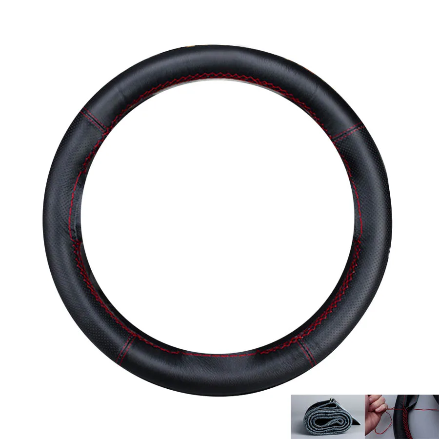 37-38 cm DIY Genuine Leather Black Color Car Steering Wheel Cover With Needles and Thread
37-38 cm DIY Genuine Leather Black Color Car Steering Wheel Cover With Needles and Thread