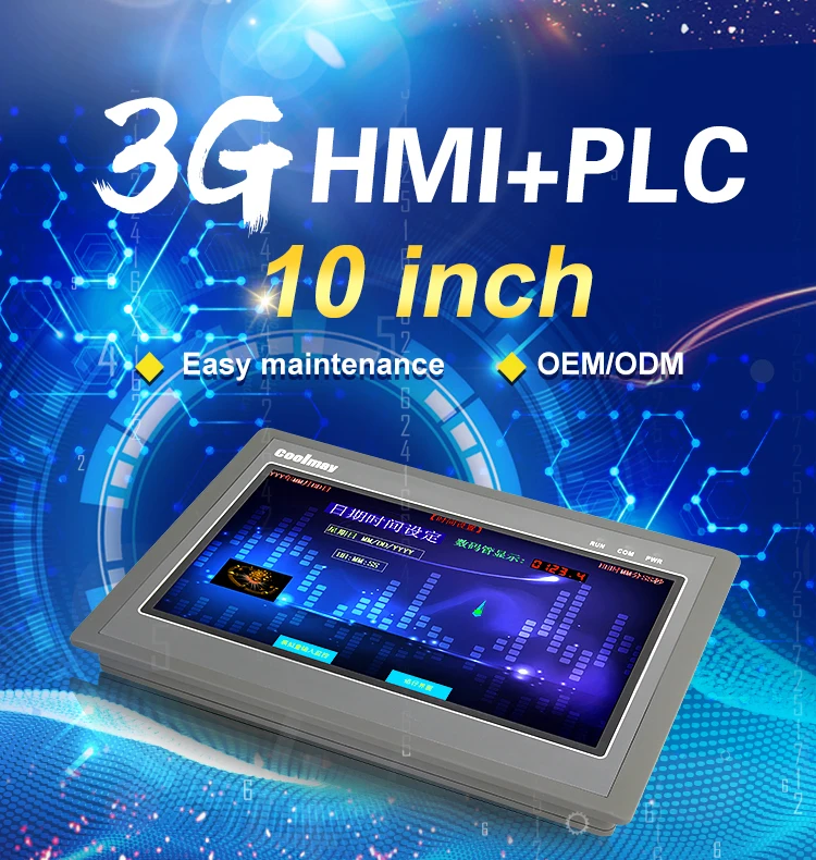 Coolmay Integrated hmi plc combo 10 inch 1024x600 pixels with 24 DI , 20 DO , 2 PT100 Temperature controller
Coolmay Integrated hmi plc combo 10 inch 1024x600 pixels with 24 DI , 20 DO , 2 PT100 Temperature controller