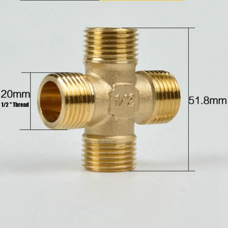 1/2" 20mm Four-Way Male Thread Connector Copper Connection Hose Water Pipe Cross Connector Splitters
1/2" 20mm Four-Way Male Thread Connector Copper Connection Hose Water Pipe Cross Connector Splitters