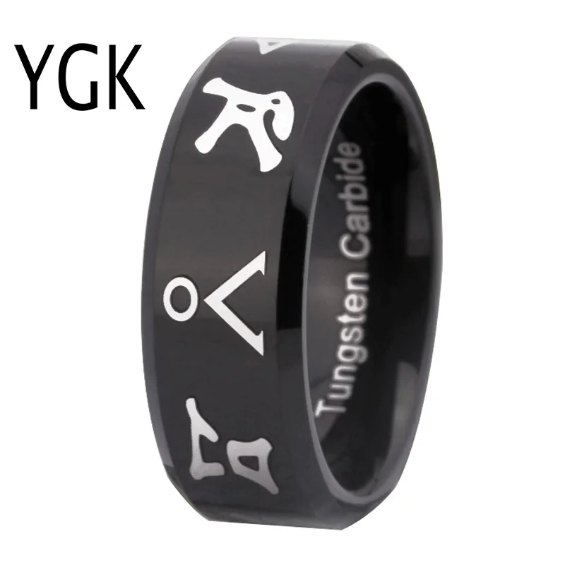 YGK Brand Jewelry Hot Sales 8MM Shiny Black Bevel Stargate Design Men's Fashion Tungsten Wedding Ring for Women and Men
YGK Brand Jewelry Hot Sales 8MM Shiny Black Bevel Stargate Design Men's Fashion Tungsten Wedding Ring for Women and Men