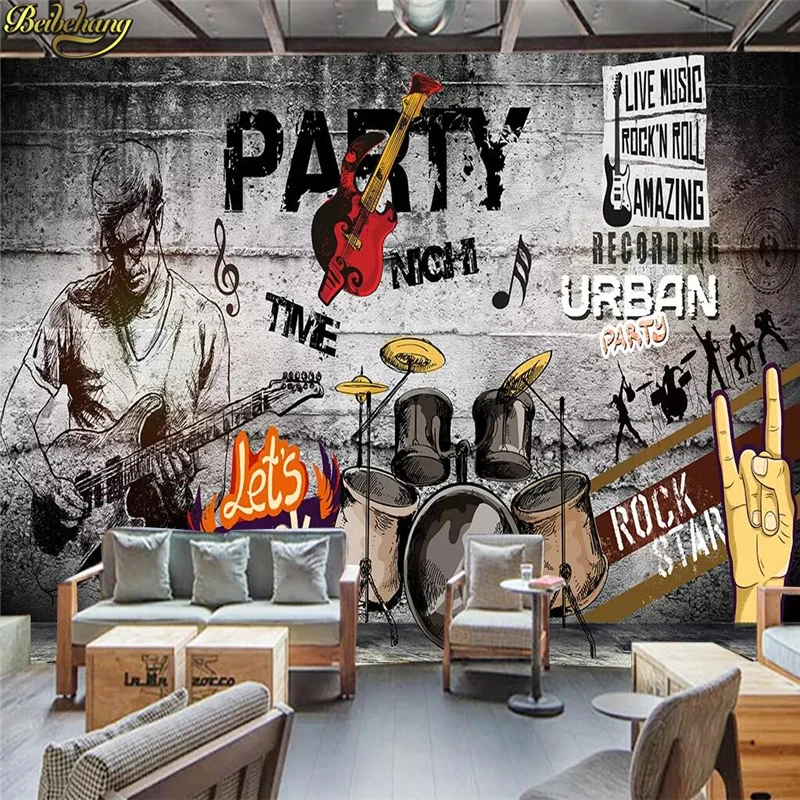 Custom Mural Wallpaper 3D Graffiti wall paper Retro Mural Living Room Street graffiti KTV bar music home improvement 3D Stickers
Custom Mural Wallpaper 3D Graffiti wall paper Retro Mural Living Room Street graffiti KTV bar music home improvement 3D Stickers