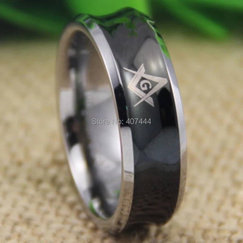 YGK JEWELRY 8MM Width Black Silver Edges Concave Shaped Men's Masonic Design Tungsten Wedding Band Ring
YGK JEWELRY 8MM Width Black Silver Edges Concave Shaped Men's Masonic Design Tungsten Wedding Band Ring