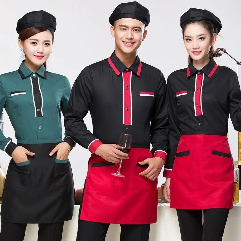 Hotel Waitress Work Clothes Autumn Winter Hot Pot Shop Uniform Shirt Western Restaurant Cafe Long-sleeved Waiter Overalls H2396
Hotel Waitress Work Clothes Autumn Winter Hot Pot Shop Uniform Shirt Western Restaurant Cafe Long-sleeved Waiter Overalls H2396