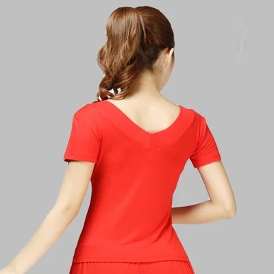 Square Dance Clothing Blouse Short Sleeve V Loose Collar Dance Costume Latin Dance Acrobatics Dance Dress Female Sportswear
Square Dance Clothing Blouse Short Sleeve V Loose Collar Dance Costume Latin Dance Acrobatics Dance Dress Female Sportswear