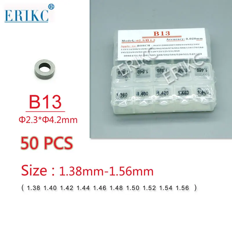 ERIKC B13 Топливная форсунка инжектора, шайба клапана инжектора, шайба и регулировочные прокладки инжектора, размер 1,38 --- 1,56 мм для bosch
ERIKC B13 Топливная форсунка инжектора, шайба клапана инжектора, шайба и регулировочные прокладки инжектора, размер 1,38 --- 1,56 мм для bosch