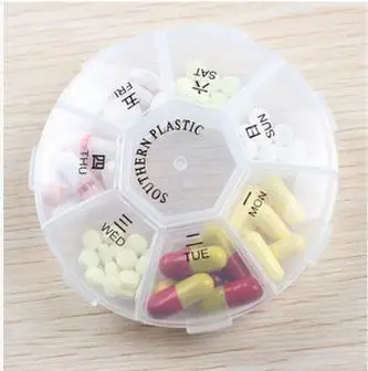 Pill case-2PCS Travel 7 Compartment Transparent Pill Box Medicine Tablet Round Box Dispenser Holder Organizer Dispenser Case
Pill case-2PCS Travel 7 Compartment Transparent Pill Box Medicine Tablet Round Box Dispenser Holder Organizer Dispenser Case
