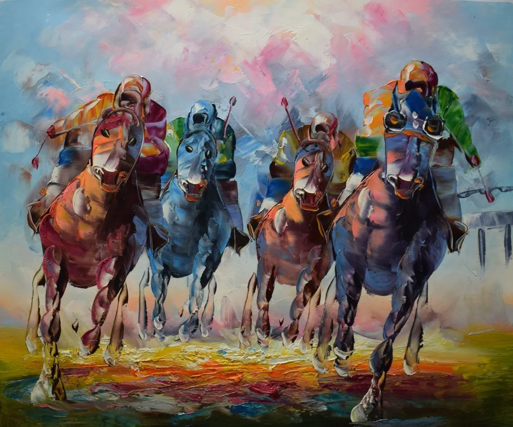 Hand Painted Racing Horse Canvas Painting Abstract Modern Portrait Animal Horse Painting Wall Painting Picture for Living Room
Hand Painted Racing Horse Canvas Painting Abstract Modern Portrait Animal Horse Painting Wall Painting Picture for Living Room