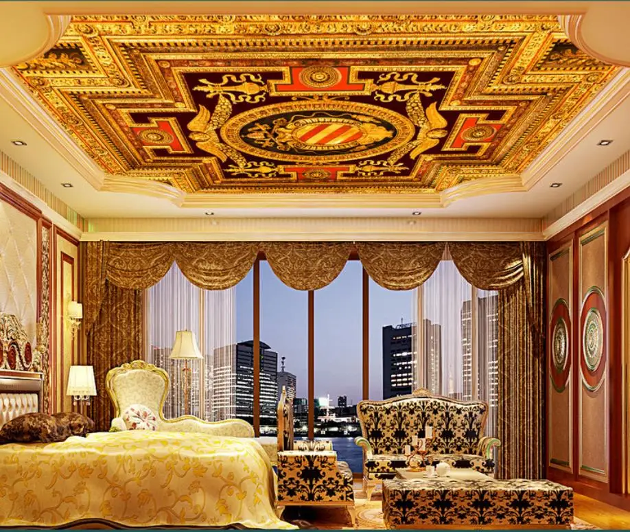 Luxury European style Ceiling 3D Wall paper Living room Bedroom Kitchen Ceiling Wallpaper 3D Background Decorative Painting
Luxury European style Ceiling 3D Wall paper Living room Bedroom Kitchen Ceiling Wallpaper 3D Background Decorative Painting