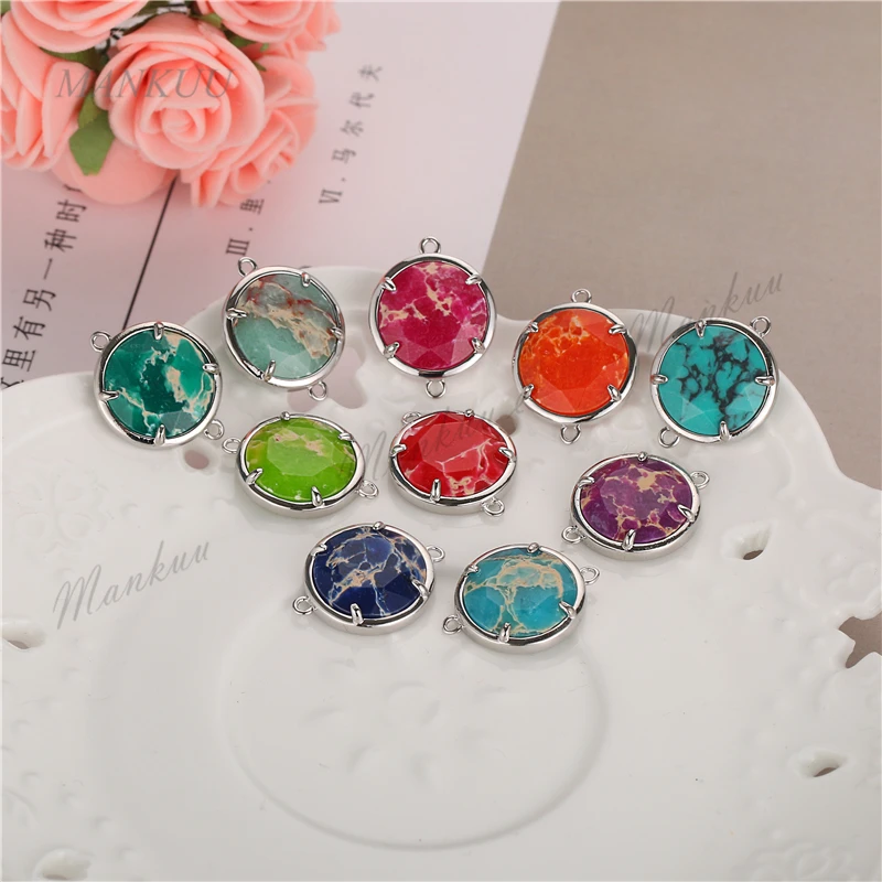 SSJC019 Sea Sediment Jaspers Round Pendant Connector for DIY Jewelry Silver Plated Necklace Bracelet Charm 16.6*16.6mm
SSJC019 Sea Sediment Jaspers Round Pendant Connector for DIY Jewelry Silver Plated Necklace Bracelet Charm 16.6*16.6mm