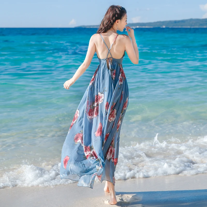 Boho deep v neck backless long women dress Chiffon split cross lace up summer dress Sleeveless beach maxi dress vestidos
Boho deep v neck backless long women dress Chiffon split cross lace up summer dress Sleeveless beach maxi dress vestidos