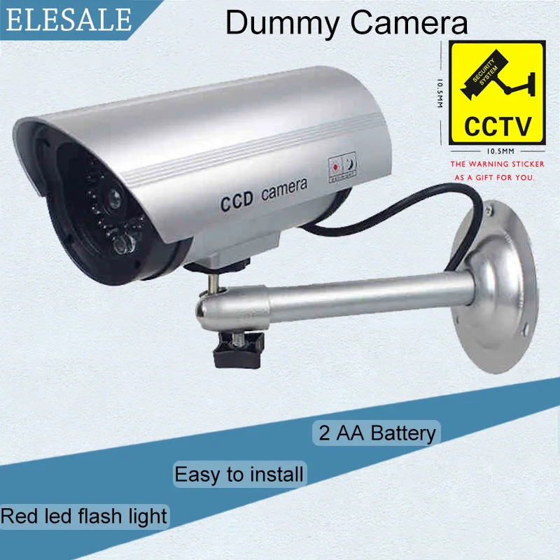 Dummy Security Camera Waterproof Silver Metal Fake Camera Two AA Battery LED IR Led Dome CCTV Camera Surveillance Camera
Dummy Security Camera Waterproof Silver Metal Fake Camera Two AA Battery LED IR Led Dome CCTV Camera Surveillance Camera