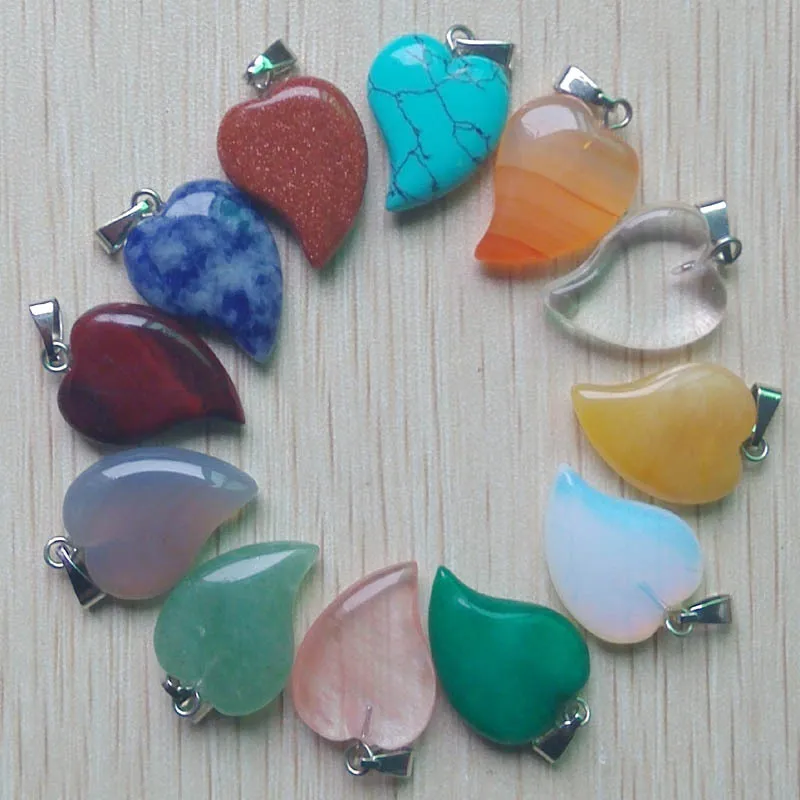Fashion bend heart charms pendants mixed natural stone for jewelry making good Quality Wholesale 50pcs/lot free shipping
Fashion bend heart charms pendants mixed natural stone for jewelry making good Quality Wholesale 50pcs/lot free shipping