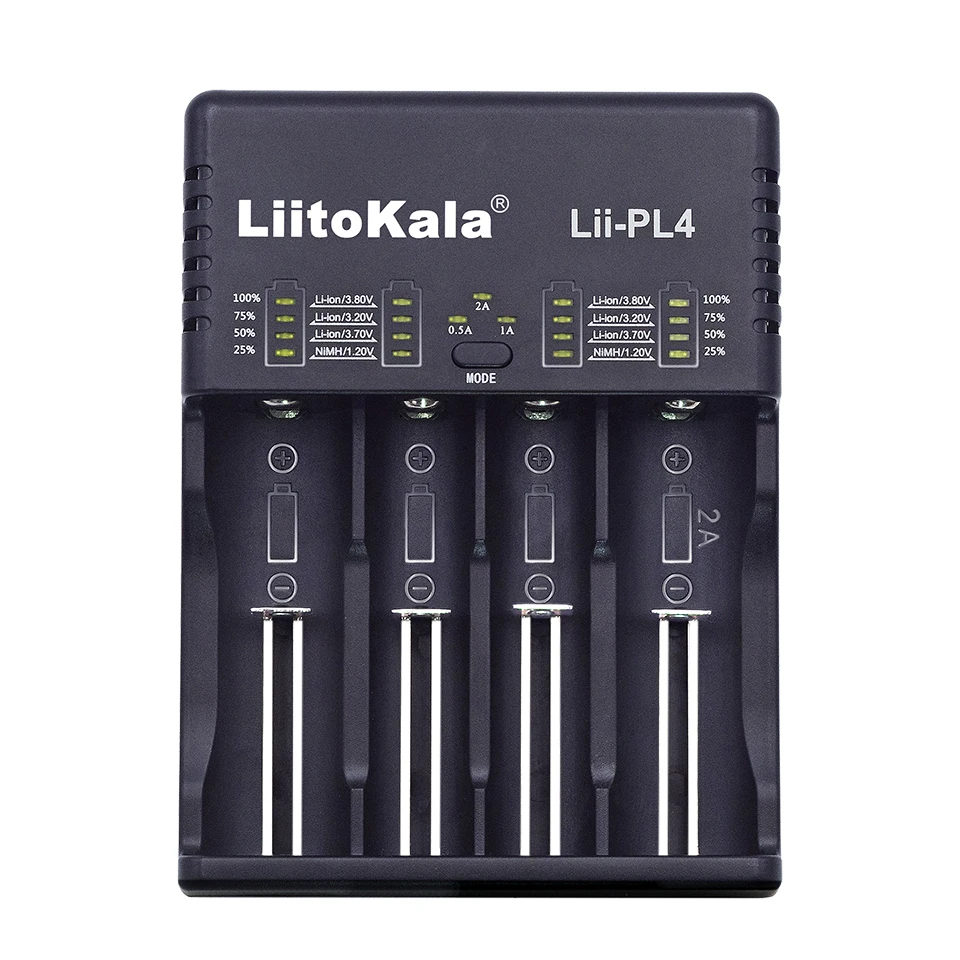 LiitoKala Lii-PL4 18650 Battery Charger 21700 26650 18350 AA AAA Fast mart charger For Li-ion 4.2V / 4.35V Li-Fe 3.6V Ni-MH 1.2V
LiitoKala Lii-PL4 18650 Battery Charger 21700 26650 18350 AA AAA Fast mart charger For Li-ion 4.2V / 4.35V Li-Fe 3.6V Ni-MH 1.2V
