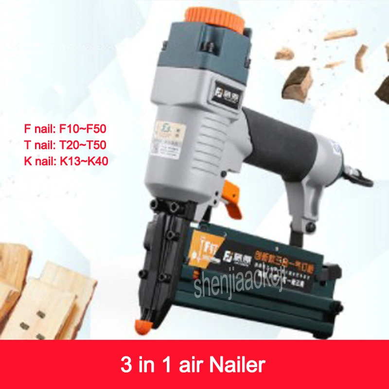 3-in-1 Pneumatic Nail Gun For F Nail, T Nail, 440K Nail Universal Air Nailer Woodworking Air Stapler DIY Carpentry Decor 1PC
3-in-1 Pneumatic Nail Gun For F Nail, T Nail, 440K Nail Universal Air Nailer Woodworking Air Stapler DIY Carpentry Decor 1PC
