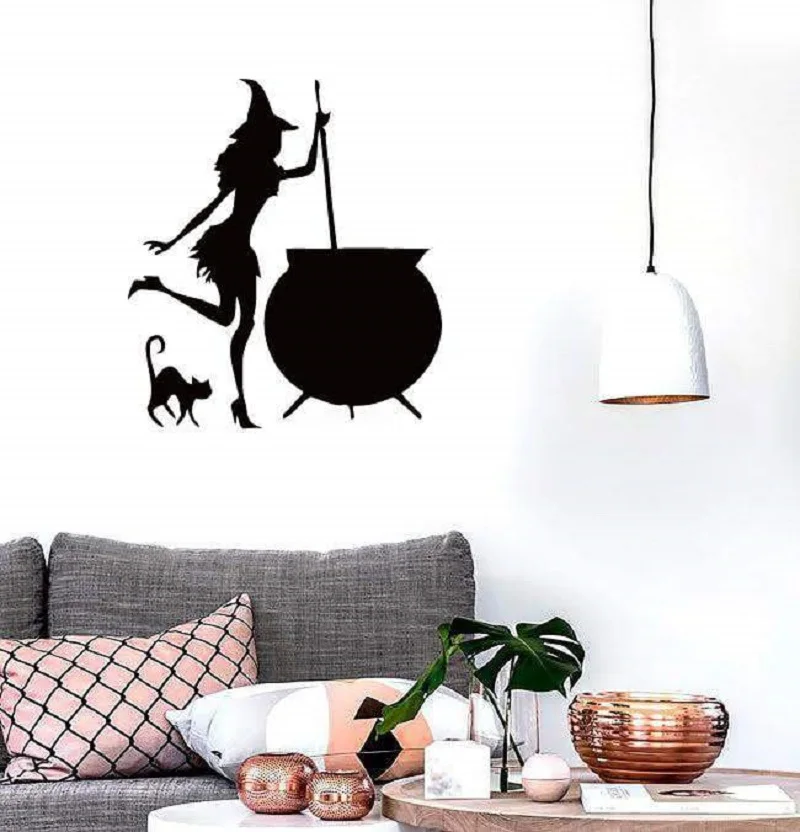 Wall sticker vinyl applique witch cauldron wit, kitchen living room decoration WSJ01
Wall sticker vinyl applique witch cauldron wit, kitchen living room decoration WSJ01