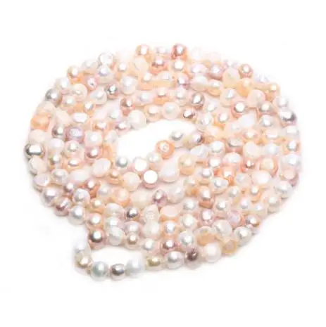 New Arriver Handmade 58'' 7-8mm Long Nugget White Pink Purple Natural Freshwater Pearl Necklace
New Arriver Handmade 58'' 7-8mm Long Nugget White Pink Purple Natural Freshwater Pearl Necklace