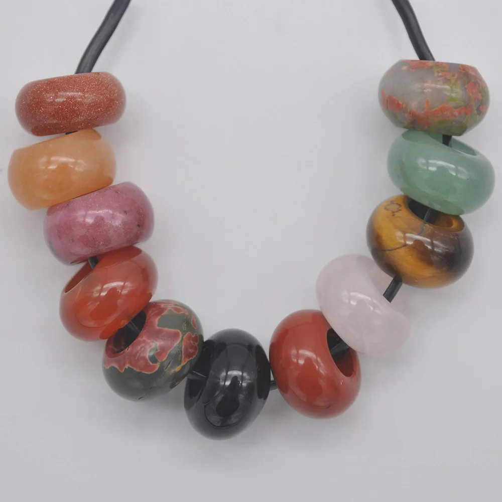 14MM Mixed Stone Big Hole Loose Beads Charms Fit Charms Jewelry For Woman Gift Bracelet Findings (10 pcs/lot) H181
14MM Mixed Stone Big Hole Loose Beads Charms Fit Charms Jewelry For Woman Gift Bracelet Findings (10 pcs/lot) H181
