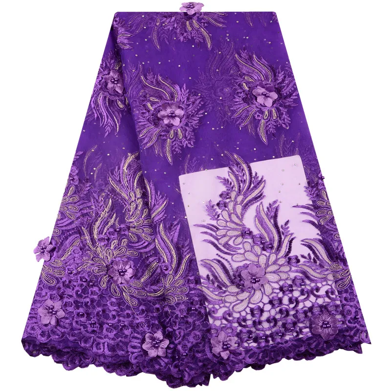 New Popular African Tulle Lace With Beads Purple 3D Flower Embroidered Appliques French Net Lace Fabric 5 yards For Dress S1439
New Popular African Tulle Lace With Beads Purple 3D Flower Embroidered Appliques French Net Lace Fabric 5 yards For Dress S1439