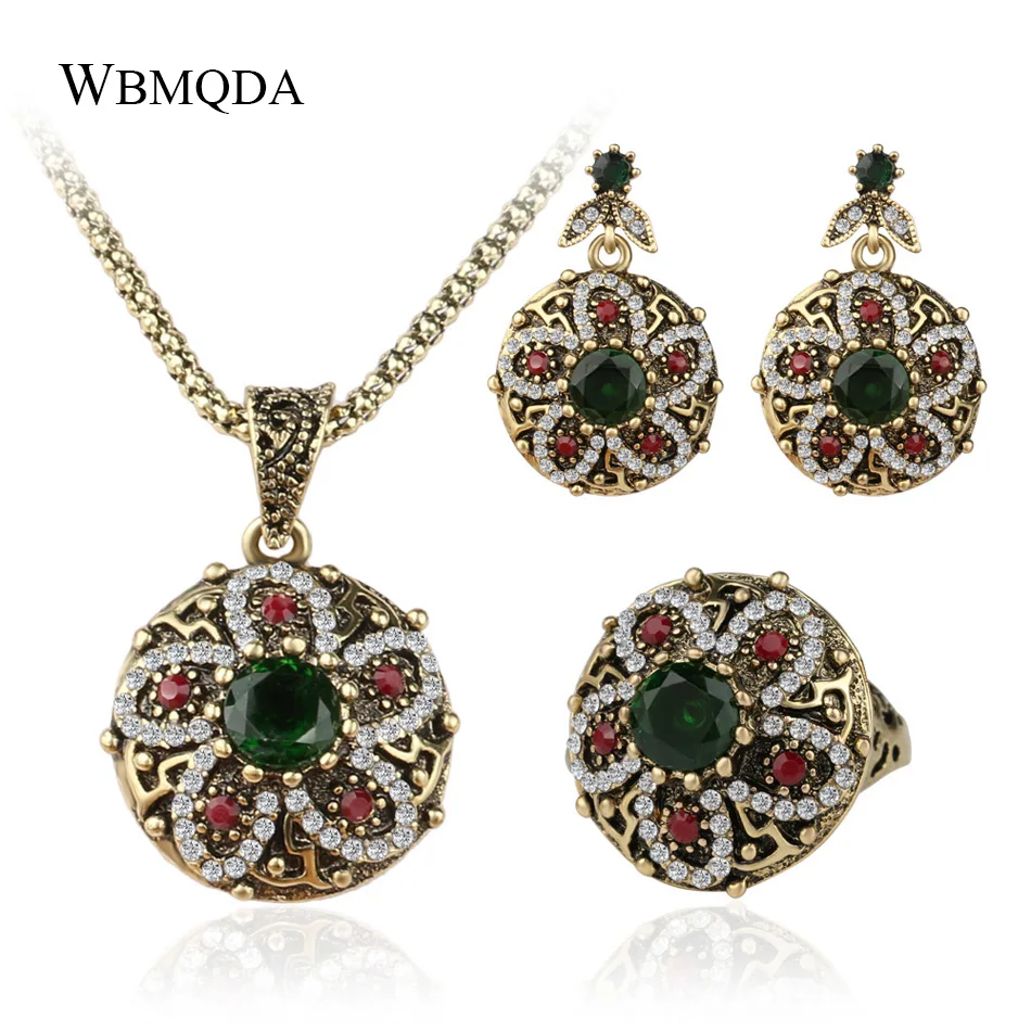 3 Pcs/lot 2018 Hot Fashion Vintage Flower Crystal Necklace Earrings Ring Ethnic Gold Boho Engagement Jewelry Sets For Women 
3 Pcs/lot 2018 Hot Fashion Vintage Flower Crystal Necklace Earrings Ring Ethnic Gold Boho Engagement Jewelry Sets For Women