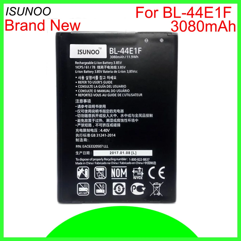 ISUNOO 3080mAh BL-44E1F Battery for LG V20 VS995 US996 LS997 H990DS H910 H918 Stylus3 M400 Replacement Battery
ISUNOO 3080mAh BL-44E1F Battery for LG V20 VS995 US996 LS997 H990DS H910 H918 Stylus3 M400 Replacement Battery