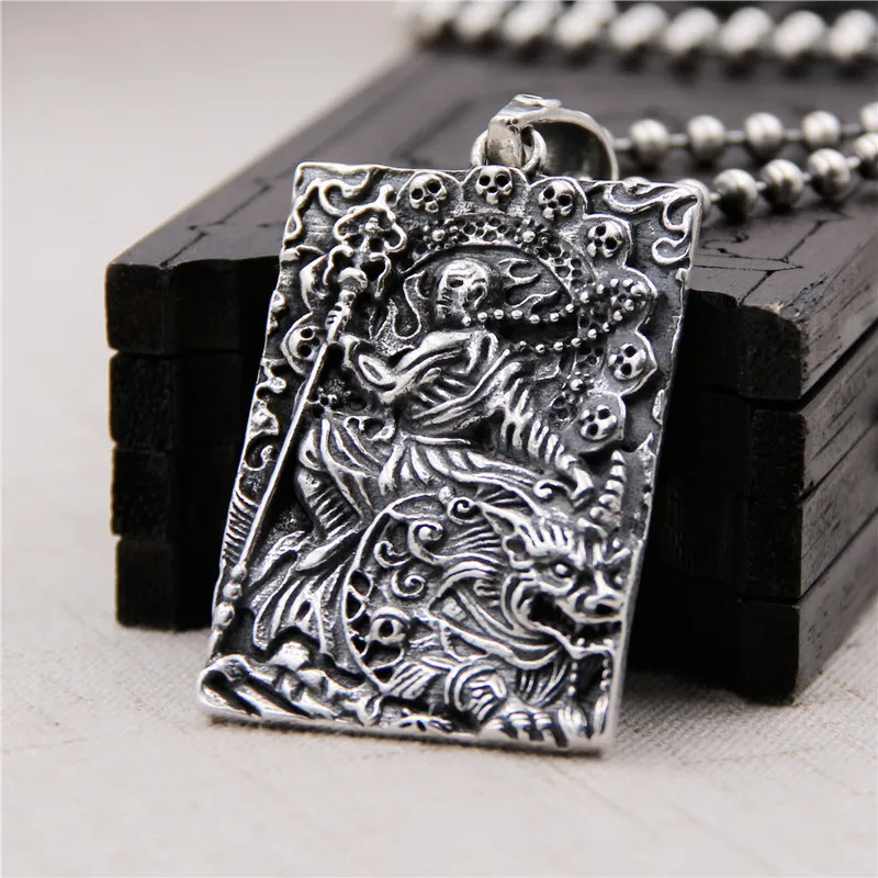 S925 Sterling Silver Retro Thai Silver Pendant Hell Is Not Empty Vow To Become A Buddha To King Hanging Tag Pendant
S925 Sterling Silver Retro Thai Silver Pendant Hell Is Not Empty Vow To Become A Buddha To King Hanging Tag Pendant