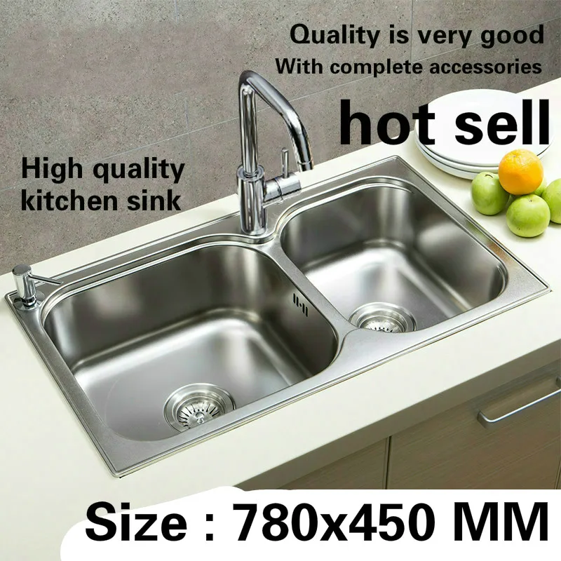 Free shipping Luxury high quality kitchen double groove sink durable wash the dishes 304 stainless steel hot sell 780x450 MM
Free shipping Luxury high quality kitchen double groove sink durable wash the dishes 304 stainless steel hot sell 780x450 MM