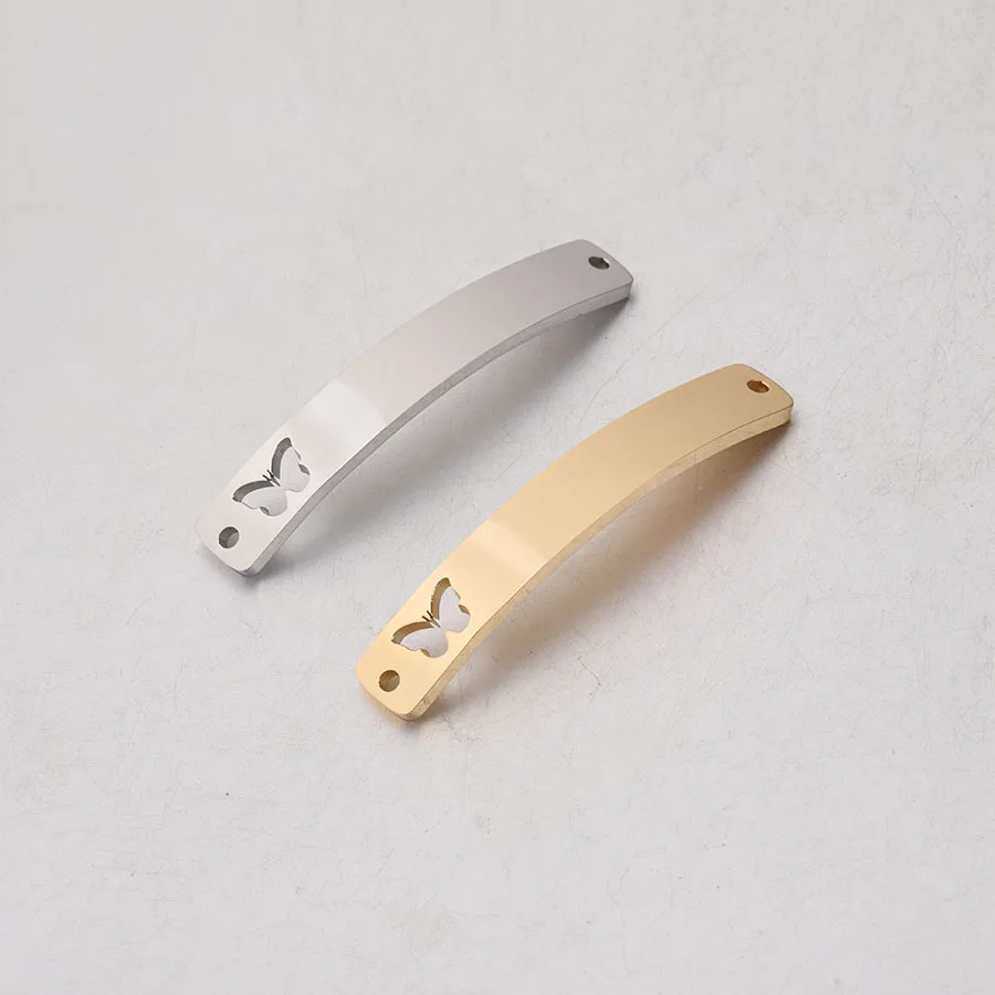 Silver Color/Gold Color Stainless Steel Hollow Butterfly Bend Rectangle Bar Charm Bracelet 2 Hole Connector Mirror Polish 20PCS
Silver Color/Gold Color Stainless Steel Hollow Butterfly Bend Rectangle Bar Charm Bracelet 2 Hole Connector Mirror Polish 20PCS