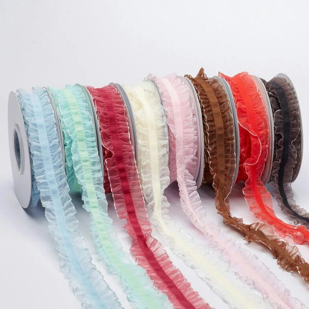10 Yards 25MM Silver Edge Pleated Lace Elastic Force Ribbon DIY Handmade Material Stretch Flounce Ruffles Headdress Hem Tulle
10 Yards 25MM Silver Edge Pleated Lace Elastic Force Ribbon DIY Handmade Material Stretch Flounce Ruffles Headdress Hem Tulle