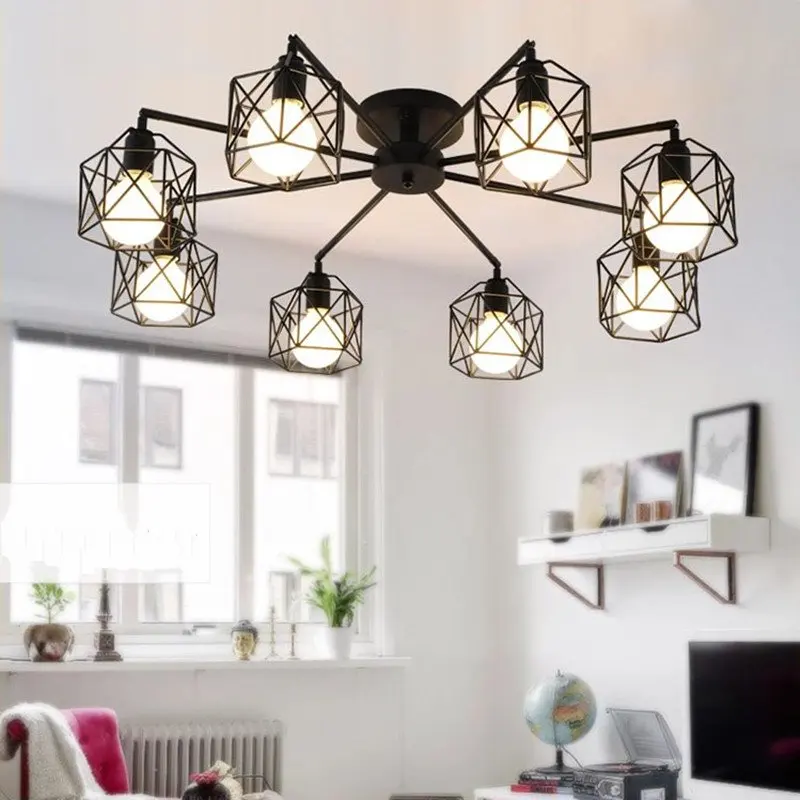 3/5/8 Heads Nordic Led Dining Room Ceiling Light Creative Art Cage Aisle Balcony Ceiling Light With E27 Led Bulbs Free Shipping
3/5/8 Heads Nordic Led Dining Room Ceiling Light Creative Art Cage Aisle Balcony Ceiling Light With E27 Led Bulbs Free Shipping