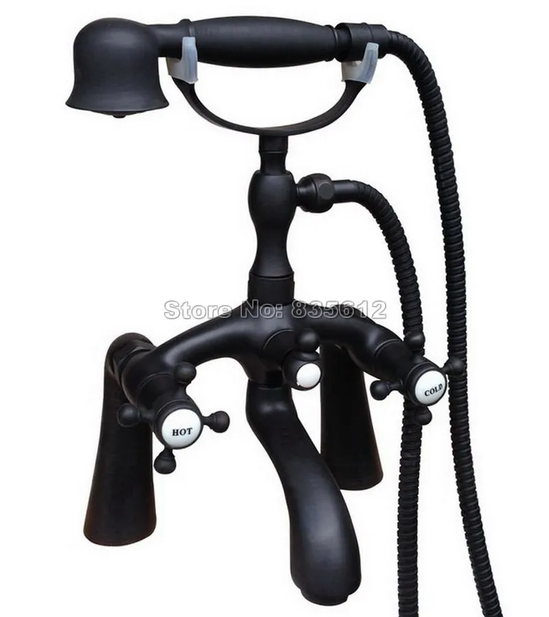 Classic Black Oil Rubbed Bronze Bathtub Faucet with Handheld Shower Head / Bathroom Deck Mounted Dual Handles Mixer Tap ttf511
Classic Black Oil Rubbed Bronze Bathtub Faucet with Handheld Shower Head / Bathroom Deck Mounted Dual Handles Mixer Tap ttf511