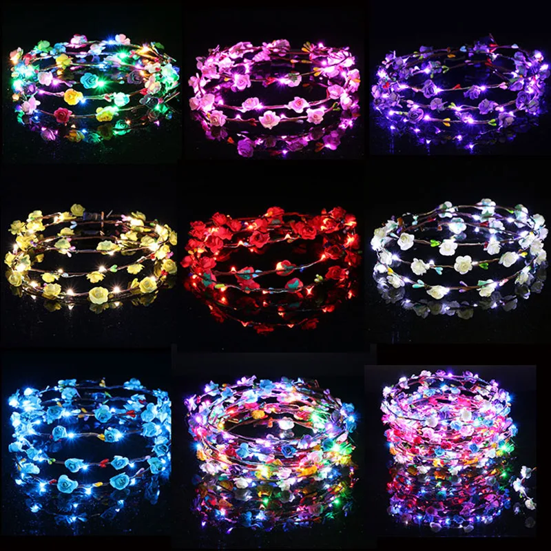 7Pcs/Lot Noctilucent Wreath Luminescent Vines LED Lamp Colorful Noctilucan Toy Luminescent Head Ornaments Birthday Gift for Girl
7Pcs/Lot Noctilucent Wreath Luminescent Vines LED Lamp Colorful Noctilucan Toy Luminescent Head Ornaments Birthday Gift for Girl