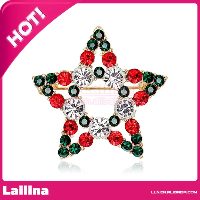 Hot Sale Christmas Crystal Xmas Brooch Red Green White Rhinestone Star Broche
Hot Sale Christmas Crystal Xmas Brooch Red Green White Rhinestone Star Broche