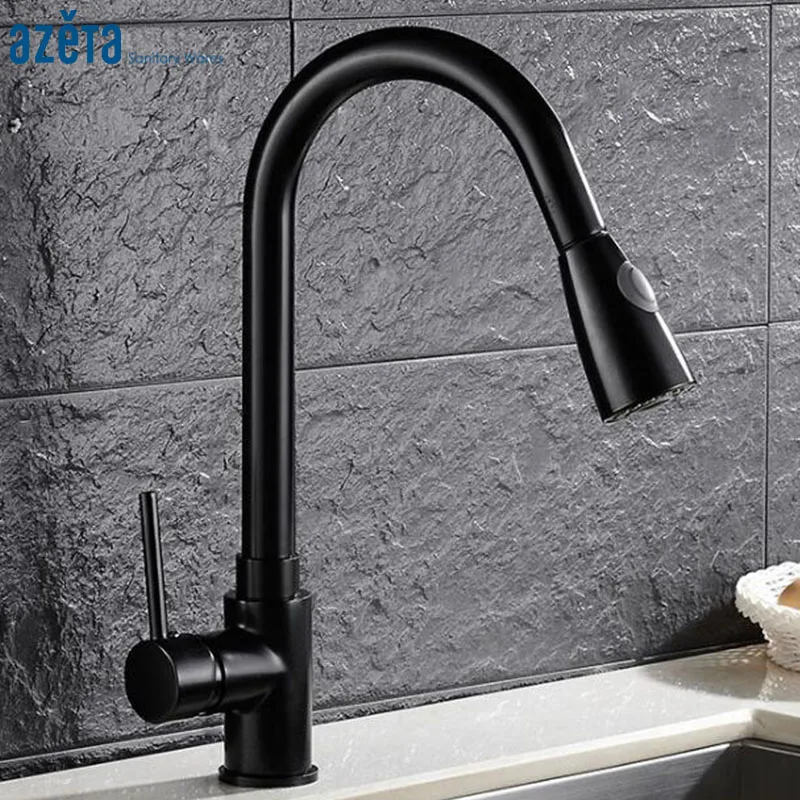 New Kitchen Tap Brass Black Color Pull Out 360 Degree Swivel Sprayer 2-Function Water Outlet Kitchen Sink Faucets MK9824B
New Kitchen Tap Brass Black Color Pull Out 360 Degree Swivel Sprayer 2-Function Water Outlet Kitchen Sink Faucets MK9824B