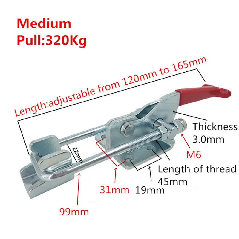 GH-431 Medium Hand Tool Holding capacity 320KG Adjustable Hasp Fastener, Toggle Latch, Hasp Catch - Trailer Industrial
GH-431 Medium Hand Tool Holding capacity 320KG Adjustable Hasp Fastener, Toggle Latch, Hasp Catch - Trailer Industrial